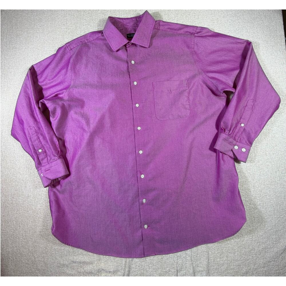 Rochester Men's 18 36/37T Non Iron Pink Dress Long Sleeve Button Front Shirt